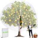 15 x 15 ft Large Fruit Tree Netting for Protecting Fruit from Squirrels Birds Bug Deer & Rat Garden Mesh Netting with Zipper and Drawstring Heavy Duty Tree Covers for Garden Bushes