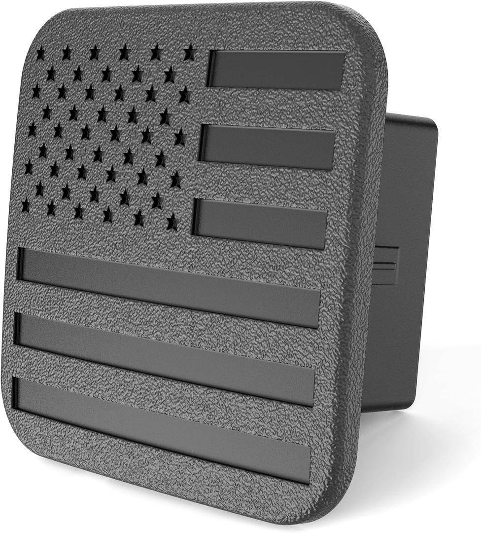 USA Black Flag Hitch Cover Plug (Fit 2" receivers) 2 Pack