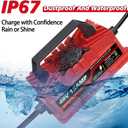 15 Amp 48 Volt Golf Cart Battery Charger for Yamaha G29 Drive & Drive 2-3-Pin Leaf Plug, Smart Charger for Lead-Acid Batteries, IP67 Waterproof, Multi-Protection, Unique Design (Red)