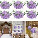 6PCS Purple Artificial Flower Balls Wedding Centerpieces for Tables