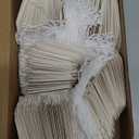 500 Merchandise Tags with String Attached - 2 1/4 x1 7/16 - White Marking Hanging Paper Tags with Strings, Labels to Tie On
