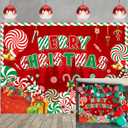 Peppermint Christmas Backdrop Merry Christmas Peppermint Candy Cane Lollipop Photography Background Kids Adults Xmas Birthday Winter Family Holiday Baby Shower Party Decoration (7x5FT)