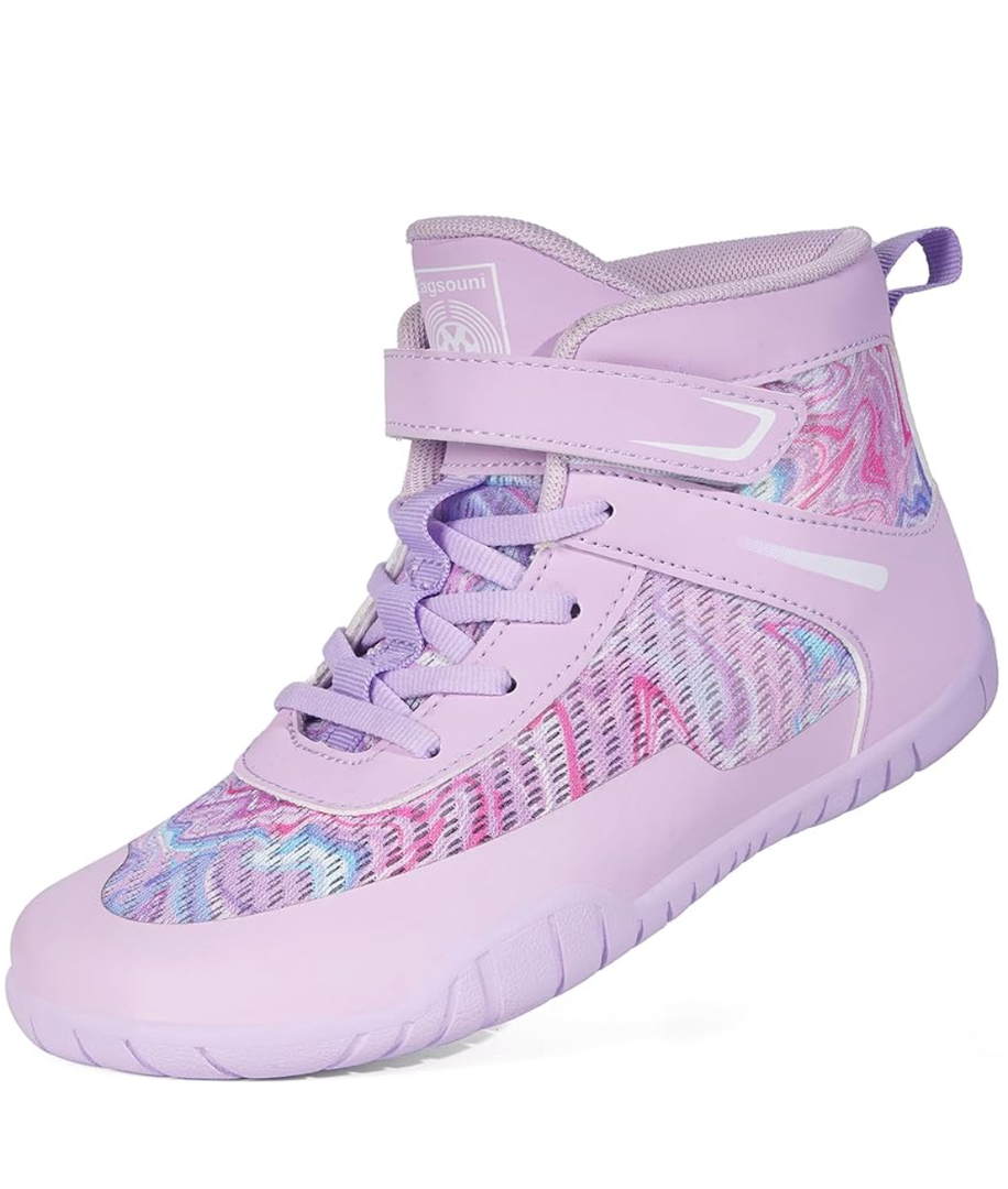 Kids Wrestling Shoes Boys Girls Boxing Shoes Mid Top Sneakers Zero Drop Sole Size EU:31