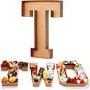 SiliFine 13.7''H Cardboard Letters Box for Charcuterie Birthday Fillable Paper Mache Candy Container Letter Box for Birthday Treats Festival Decorative(Letter T)
