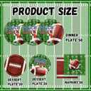 Football Party Decorations Tableware,150pcs Football Paper Plates and Napkins Disposable Touchdown Plates and Football Napkins for Gameday Tailgate Party Football Themed Party Decorations,Serve 50