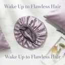 100% Mulberry Silk Bonnet for Women Sleeping Double Layer Silk Bonnets Non Slip with Elastic Large Lotus Purple