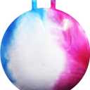 Bedwina Hopper Ball with Handle for Kids 18-inch (45cm) Bouncy Balls for Kids, Jumping Kangaroo Hippity Hop, Hopping Sit and Spin with Handle with Hand Pump, Marble Blue/Red/White