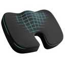 Skechers Memory Foam Seat Cushion, Office Chair Cushion for Tailbone Pain Relief, Butt Pillow for Office Chair, Car seat Cushion, Computer Desk, Long Sitting Office Workers, and Car Drivers, Black