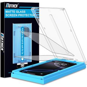 Mothca 2 Pack Matte Glass Screen Protector for iPhone 15 Pro Max 6.7-inch [Auto Fit Box Dust-Free] Edge to Edge Full Coverage Anti-Glare & Anti-Fingerprint Tempered Glass, Bubble Free, Smooth as Silk