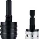 2Pcs Drill Chuck Adapter Keyless, 1/4 Inch Hex Shank Drill Bit Adapter Converter for Impact Driver, Quick Change Impact Drill Chuck Adapter in 0.6-8mm, 0.3-3.6mm for Tool Attachment