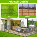 10 Panels No Dig Decorative Outdoor Garden Fence with Gate for Yard, 40 in(H) X 23.6 ft(L) Animal Barrier Fencing Rustproof Metal Wire Panel Border for Dog, Rabbits, and Patio Temporary Ground Stakes