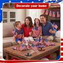 Yousoontic 2 Sets Vintage 4th of July Decorations American Flag with Pentagram Bracket Wooden Block 250th Anniversary Independence Day Patriotic Table Decorations for Home Tiered Tray Decor