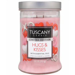 Tuscany Limited Edition Scented Jar Candle - Hugs & Kisses