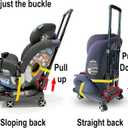 Car Seat Dolly for Airport - CarSeat Roller Cart Wheels for Airplane - Car Seat Travel Cart Carrier with Straps Foldable Luggage Trolley Folding Hand Truck (Black)