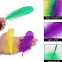CCINEE 200 Pcs Mardi Gras Goose Feathers Bulk 6-8 Inch Large Colorful Purple Golden Yellow Green Feathers for DIY Crafts, Carnival Masquerade Party Costume Decoration