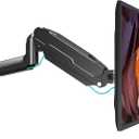 MOUNT PRO Single Monitor Wall Mount for 13 to 32 Inch Computer Screens, Gas Spring Monitor Arm Holds Up to 17.6lbs, Full Motion Adjustable Wall Bracket, VESA Mount 75x75, 100x100, Black
