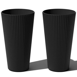 Veradek Demi Series Tall Planter for Porch, Patio, Backyard | Durable Plastic-Stone Composite Material | Modern Décor for Tall Plants, Grasses