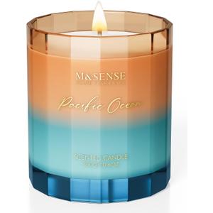 M&SENSE Summer Ocean Scented Candle, 10.6oz Natural Soy Wax 60-Hour Slow Burning Non Toxic Aromatherapy Summer Candle for Home Decor & Bath, Luxury Gifts