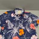 SheLucki Hawaiian Shirt for Men, Unisex Summer Beach Casual Short Sleeve Button Down Shirts, Printed Palmshadow Clothing (Flower Blue, Size M)