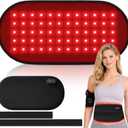 Red Light Therapy Pad for Body-660nm 850nm Dual Wavelength Heating Pad red Light Therapy wrap for Back Waist Shoulder Knee use Portable red Light Belt 5 Heat Levels Dual Straps for Gift(Plug-in Only