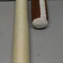 34" Extra-Tall Wall Mounted Cat Scratcher  Vertical Sisal Rope Scratching Post for Large Cats, Space-Saving Cat Wall Climber with Self-Grooming Brush & Hanging Ball, Modern Beige