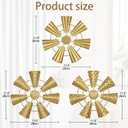 Briful 12" Wall Dcor Pack of 3 Metal Gold Windmill Radial Plate Wall Art Modern Accent Hanging Wall Decorations For Home Office Living Room Wall Sculptures