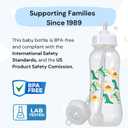Hands-Free Baby Bottle - Anti-Colic Nursing System 9 oz Baby Bottle with Fast Flow Nipple/Teat 3m+ with Tube Straw Feeding System for Toddler (2 Bottles - Dinosaur)