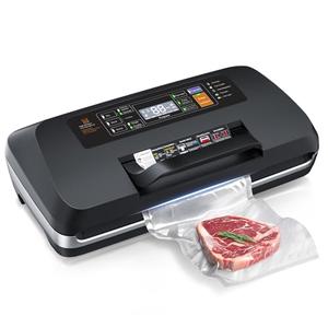 95kpa Vacuum Sealer Machine, Easy-Lock Handle, Built-in Cutter, 1 Bag Rolls