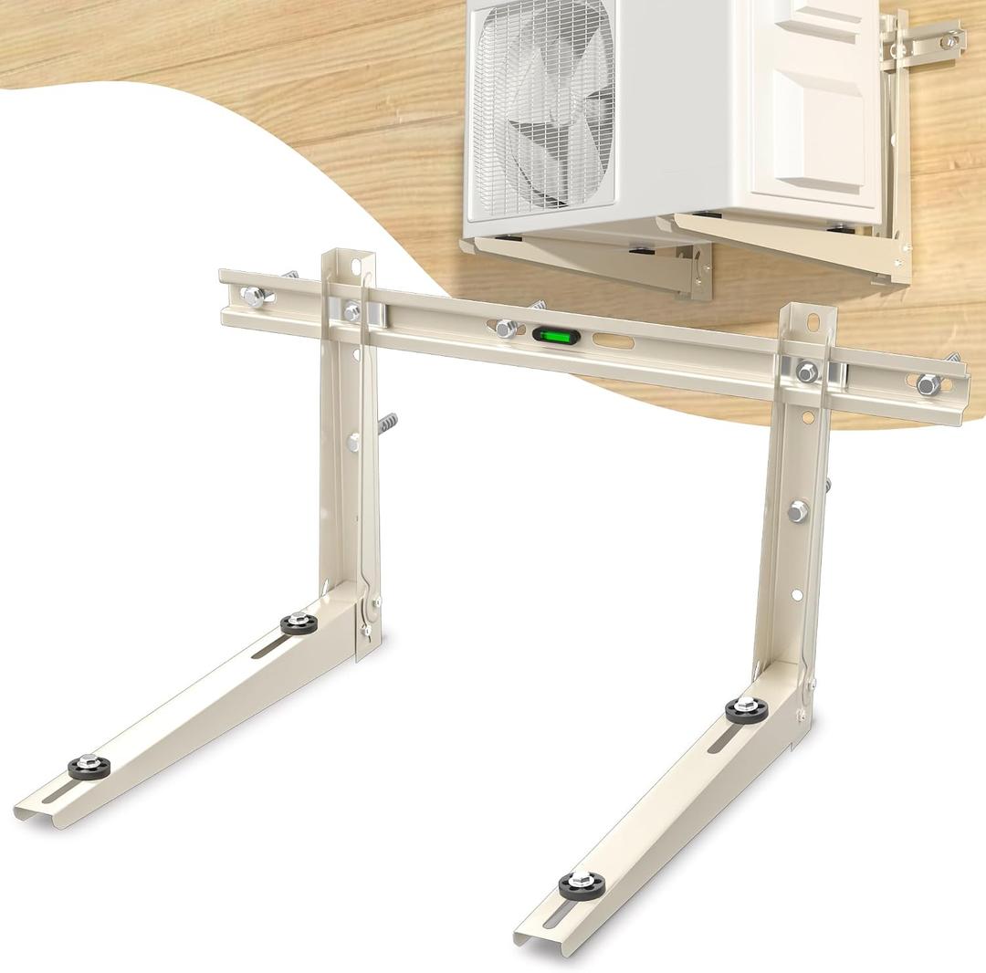 Mini Split Wall Mounting Bracket: Wall Mount Ac Bracket for Outside 9000-36000 BTU Mini Split Air Conditioner with Leveler Universal Ductless AC and Heat Pump Systems Outdoor- Up to 490 LBS