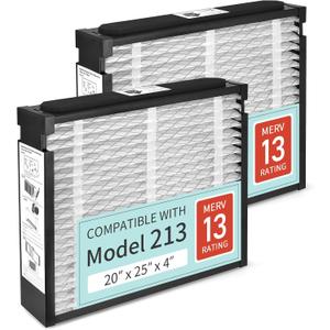 213 Replacement Filter Compatible with AprilAire Whole House Air Purifier | Model 1210 1620 2210 2216 3210 4200, Replacements for Merv 13 Whole House Furnace Filters 20x25x4, 2-Pack