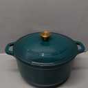 Mueller DuraCast 6 Quart Enameled Cast Iron Dutch Oven Pot with Lid, Heavy-Duty, Oven Safe up to 500 F & Across All Cooktops, Wedding Registry Ideas & Gifts, Emerald