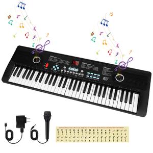 61-Key Electronic Portable Digital Piano Keyboard for Beginners
Portable piano with built‑in dual speakers,external microphone,power plug,rich teaching content,and multi‑functions