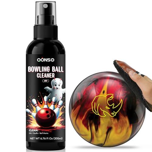 Bowling Ball Cleaner Spray - 1 Pack Bowling Cleaner Set with Cleaning Towel, Portable Bowling Accessories Kit - Removes Oil, Stains & Scuffs - Enhances Grip, Restores Tack & Prolongs Lifespan of Ball