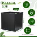 1 Pcs Extra Large Black Square Planter Box Outdoor 17" L x 17" W x 18" H Heavy Galvanized Steel Planters with Drainage Holes Divider for Patio Porch Tall Plants