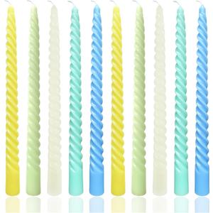 10 Inch Colored Taper Candles, 10 Pack Unscented Dripless Colored Candlesticks for Spring Decor Dinner Parties Home Decoration and Celebrations