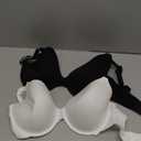 Fruit of the Loom Womens Smooth Cotton T-Shirt Bra - Ultra-Soft, Flexible, and Invisible Under Tees 38DD, White/Black Hue