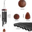 Bursvik Large Aluminium Wind Chimes 37" to Create a Zen Atmosphere Suitable for Outdoor, Garden, Patio Decoration. Classic Black Wind Chime with Wind Catcher Suitable as A Gift for Mom Neighbor Unisex