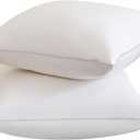 Throw Pillow Insert (Pack of 2, White), Goose Feather and Polyeser Throw Pillow for Decorative Cushion Bed Couch Sofa - Non-Deforming Over Time (18x18 Inch (Pack of 2))