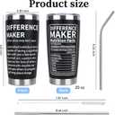 Difference Maker Gifts Cup Tumbler, Work Anniversary Employee Appreciation Gifts, Thank You for Men Women Teachers Bestfriend Boss Mugs Coffee, Inspirational Present for Coworkers Nurses Week