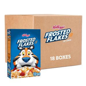 Kellogg's Frosted Flakes Breakfast Cereal, Kids Cereal, Family Breakfast, Original (18 Boxes) BBD 04/11/2026