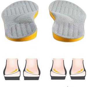 Women Men Posture Correcting Orthotic Insoles 4 in 1 Gel Insoles Flat feet Arch Support Orthopedic overpronation Supination Plantar Fasciitis Metatarsalgia X/O Valgus Varus Shoe Inserts (Inside High 5-6 24CM, Grey)
