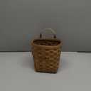 Hanging Wall Basket, Woven Woodchip Wicker Storage Basket, Portable Wall Hanging Flower Basket Organizer Fruit Vegetable, Wall Decor Flower Basket Rattan Box for Garden Farmhouse (Brown)