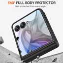 NINKI Compatible for Motorola Razr 2024 Plus Case with Built-in Screen Protector,Hinge Protection Case for Moto Razr 50 Ultra Shockproof Ultra Slim Case for Moto Razr 2024 Plus Black