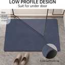 Mecko Bath Mat Rug, Rubber Non-Slip Quick Dry Absorbent Thin Bathroom Rugs Fit Under Door Bathroom Floor Mats-Shower Rug for in Front of Bathtub, Sink, Shower Room(Navy Blue,16"x24")