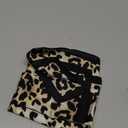 WDIRARA Women's Leopard Print Square Scarf Large Head Bandana Sleeping Hair Wraps Streetwear (Black Brown)