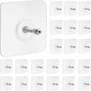 20pcs Adhesive Wall Mount Screw Hooks, Heavy Duty Adhesive Hooks, Seamless Screws for Wall Mount Shelf, Kitchen Bathroom Home Office, 14 mm/13 lbs(Max)