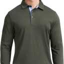 Men's Business Long and Short Sleeve Polo Shirts Mercerized Cotton Blend Casual Stylish Collared Shirts (XL)