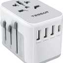 TESSAN Universal Travel Adapter, International Power Adapter with 4 USB Ports (1 USB C), Worldwide Plug Adaptor Wall Charger for USA to Europe, UK France, Germany Spain Ireland, Australia(Type C/G/A/I)