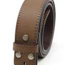 BC Belts Leather Belt Strap with Vintage Distressed Texture 1.5" Wide with Snaps and without Buckle (Medium (32-34" Waist), Dark Brown)