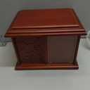 Double Companion Urn for 2 Adults Holds Up to 400 Cubic Inches Wooden Cremation Urn for Human Ashes with 4 x 6 Photo Frame Carved Cross Memorial Urn for Husband Wife Parents
